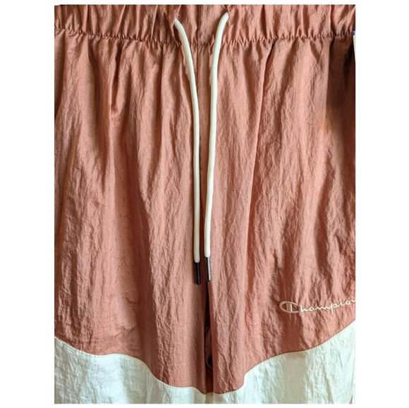 Champion Blush Pink and White Colorblock Windbreaker Pants Sz XS - Picture 2 of 11